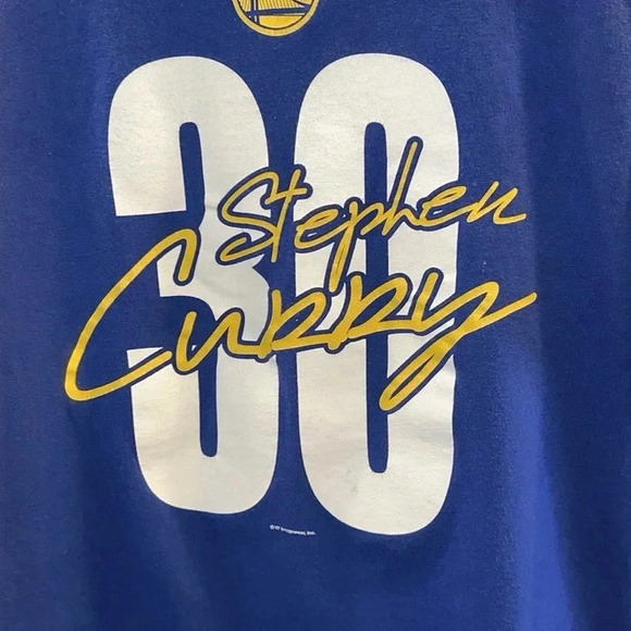 STEPHEN CURRY NBA Basketball short sleeve t-shirt blue Golden State Warriors LG - Picture 2 of 13